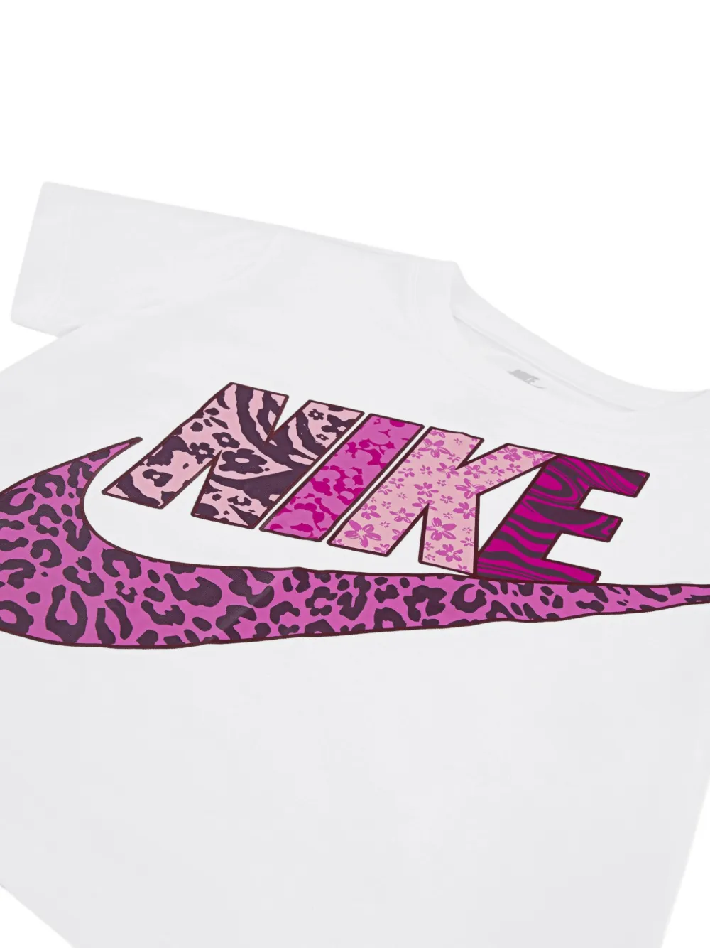 Nike Kids Futura T-shirt met dierenprint en logo Wit