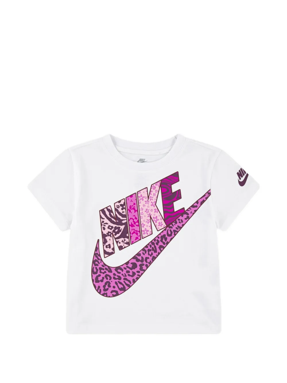 Nike Kids Futura animal-print-logo T-shirt - Bianco