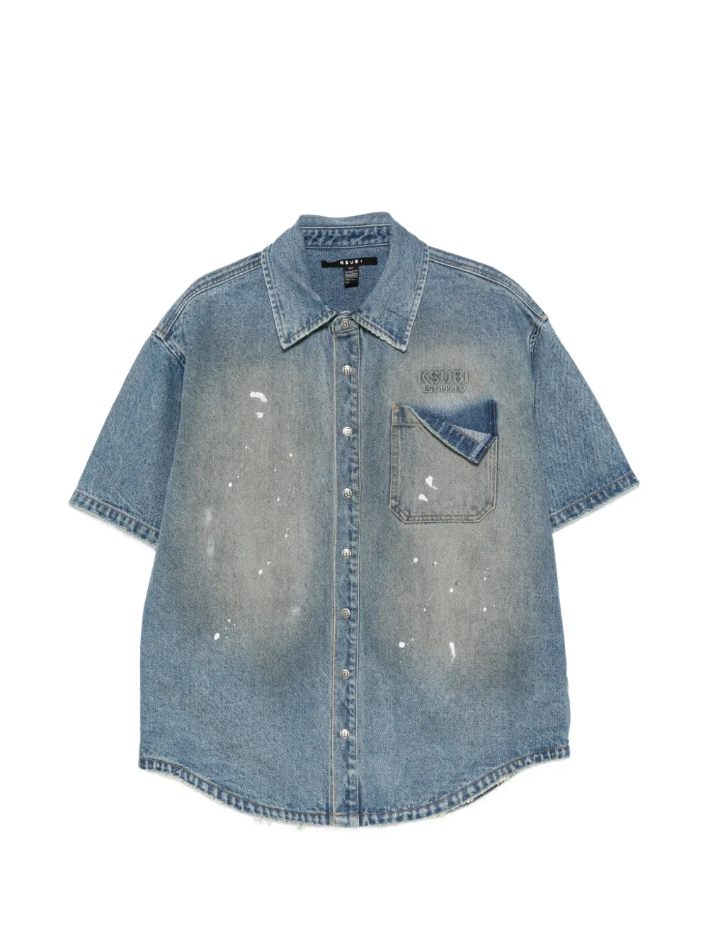 Ksubi Garage paint-splatter shirt - Blue