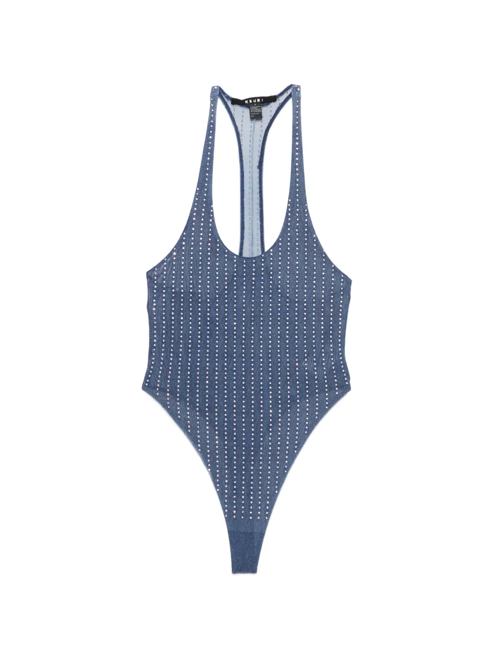 Ksubi Lara crystal-embellished mesh bodysuit - Blu