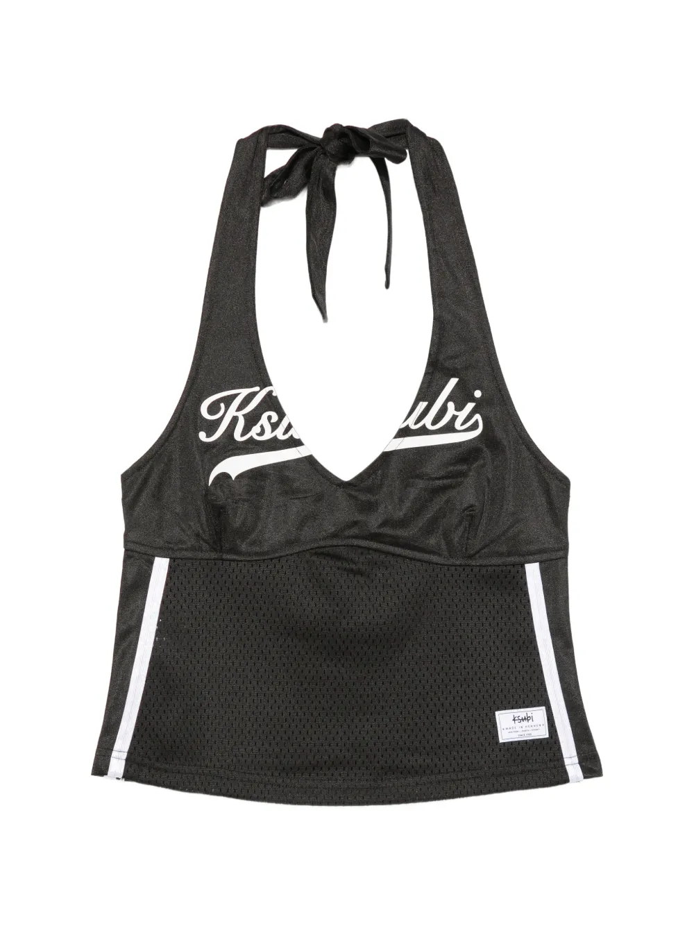 Ksubi Playoff halter-neck mesh-panel top - Nero