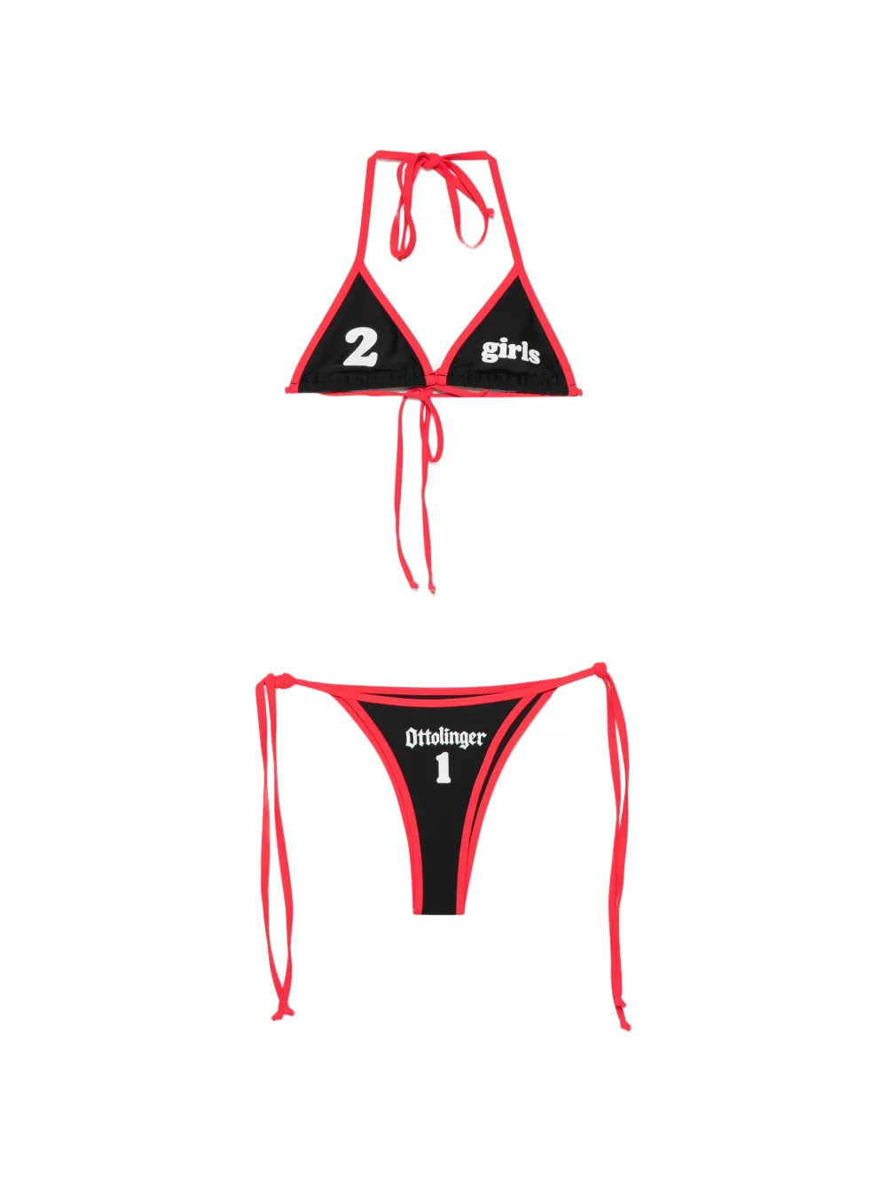 Ottolinger logo-print triangle bikini - Nero