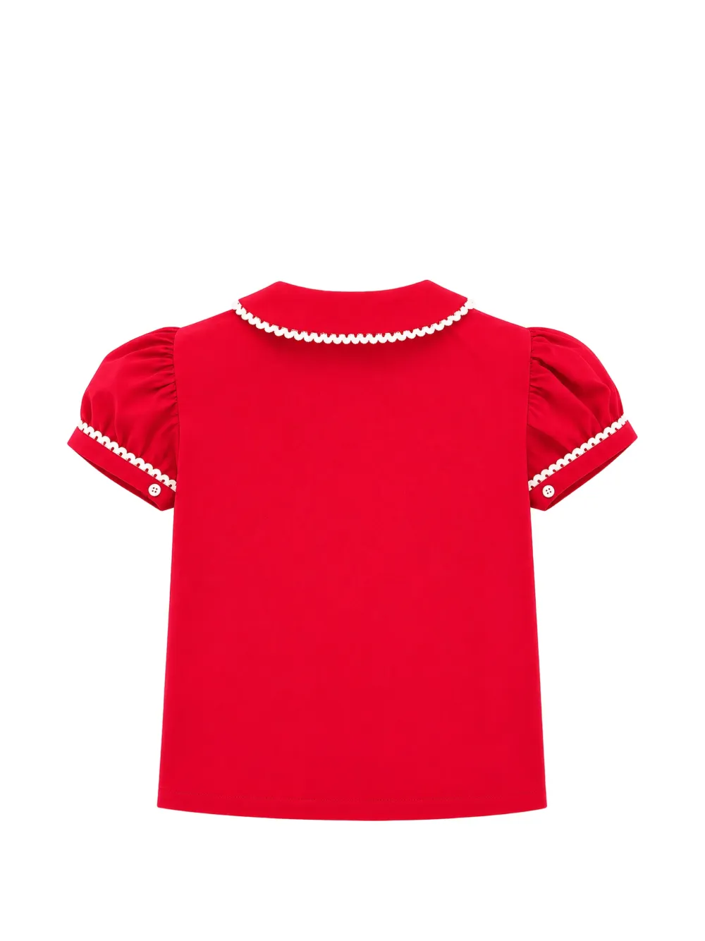 Mariella Ferrari Blouse met pofmouwen en gewelfde afwerking Rood
