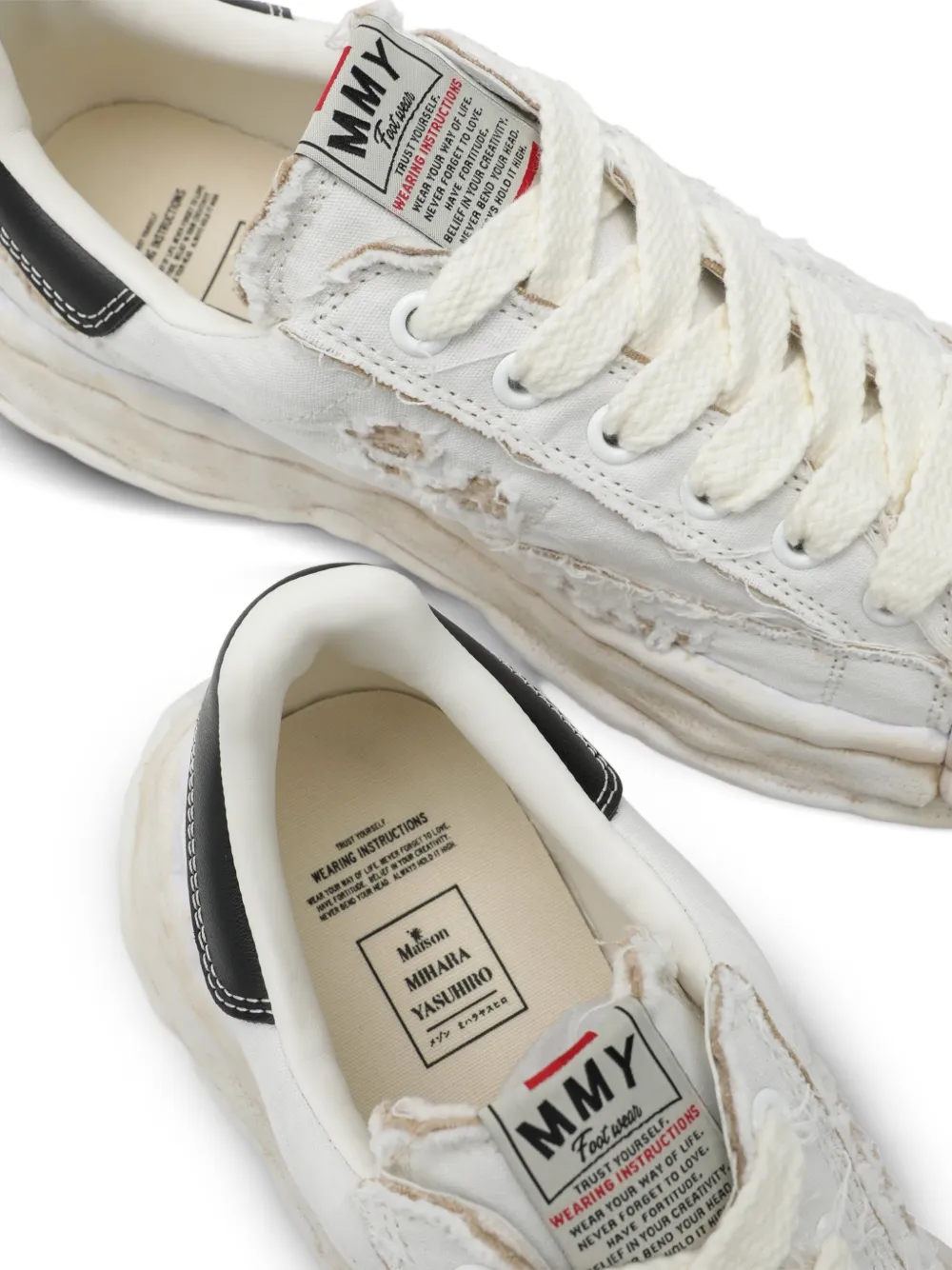 Maison MIHARA YASUHIRO Blakey OG Sole Ripped lace-up sneakers Wit