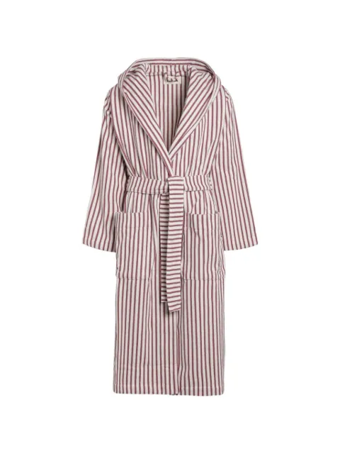 TEKLA striped hooded dressing gown