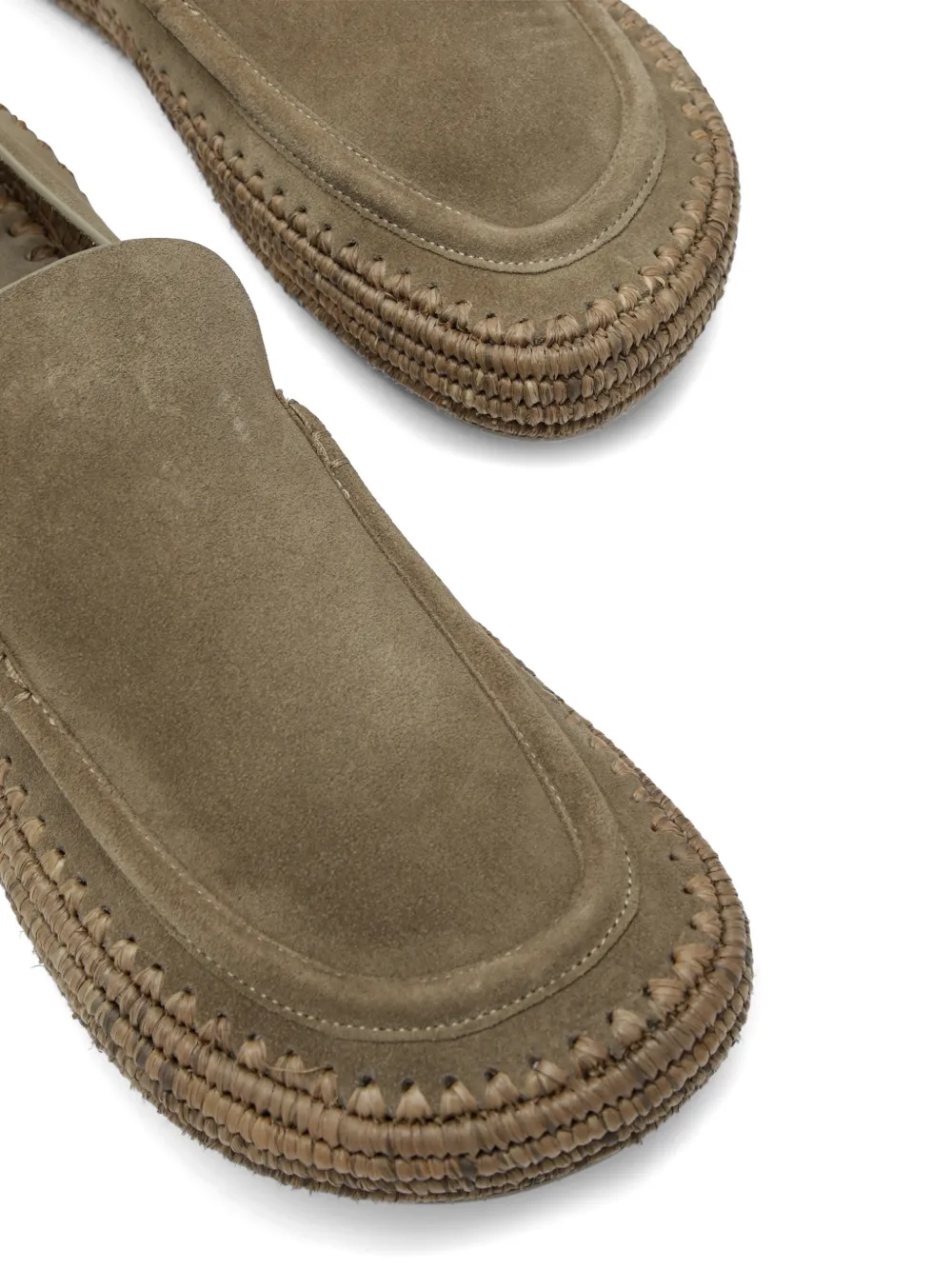 LOEWE Rio raffia-embroidery espadrilles Grijs