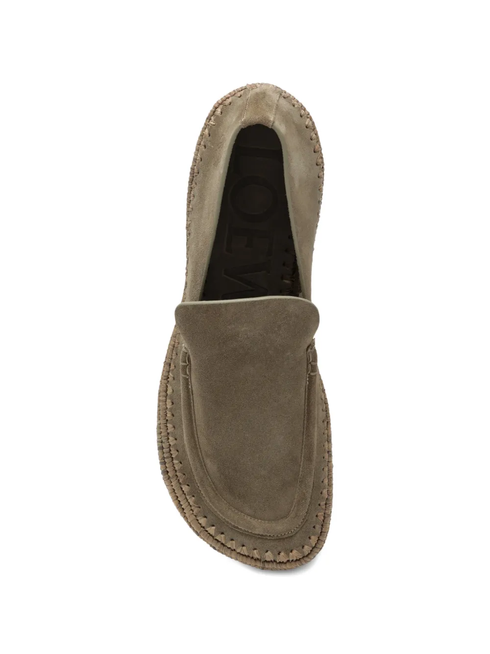 LOEWE Rio raffia-embroidery espadrilles Grijs