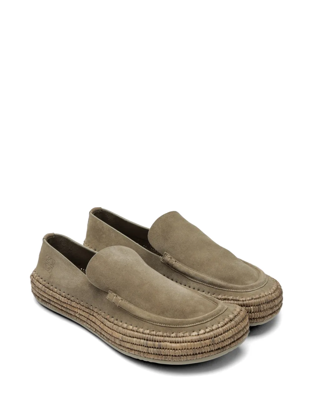 LOEWE Rio raffia-embroidery espadrilles Grijs