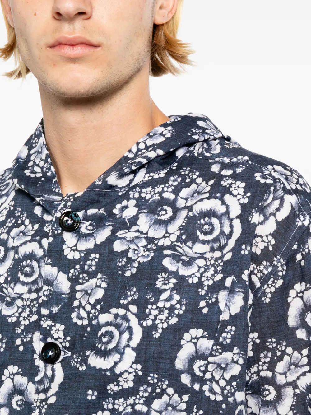 Kiton Overhemd met bloemenprint Blauw