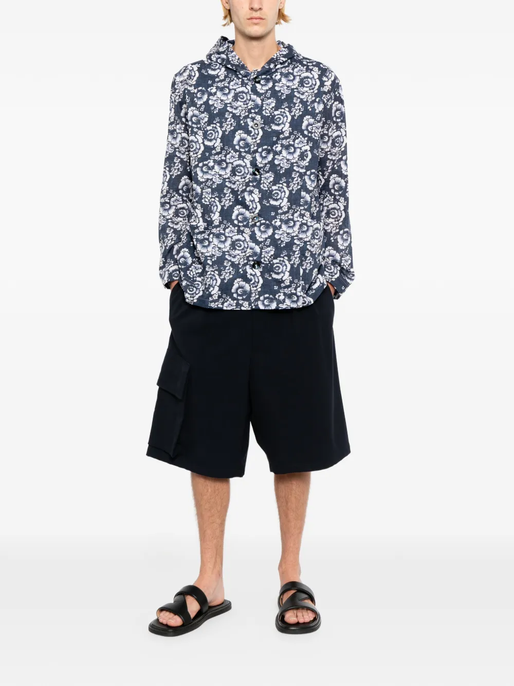 Kiton Overhemd met bloemenprint Blauw