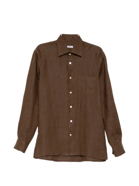 Kiton linen patch-pocket shirt