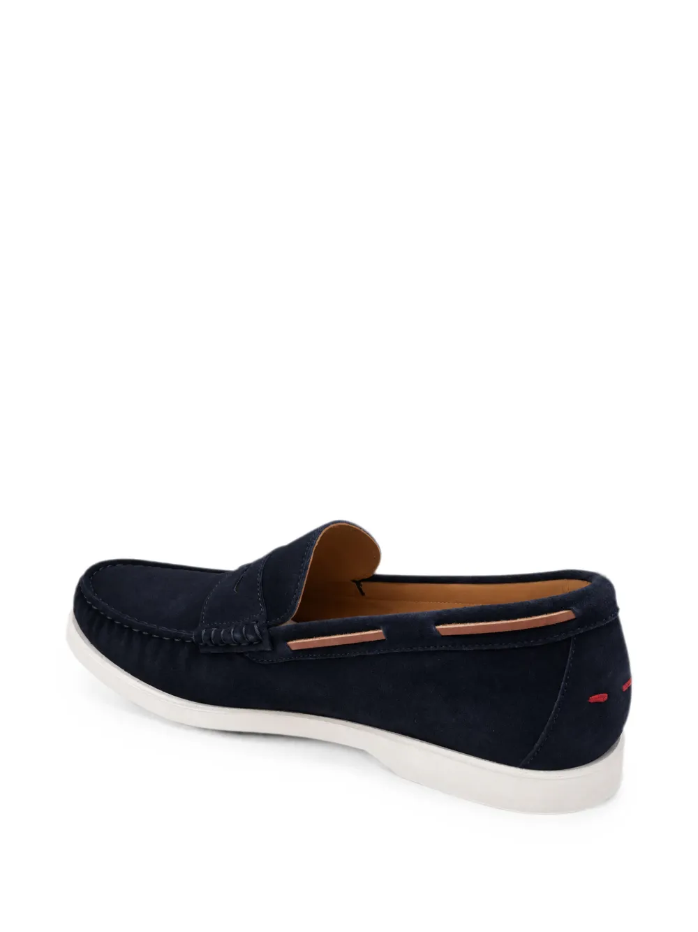 Kiton suede-finish leather loafers Blauw