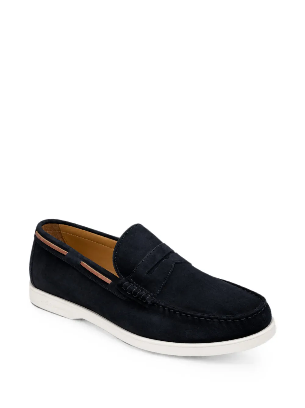Kiton suede-finish leather loafers Blauw