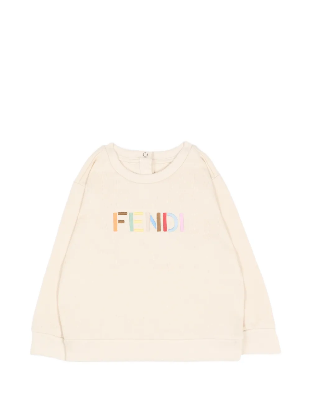 Fendi Kids logo-embroidered sweatshirt - Toni neutri