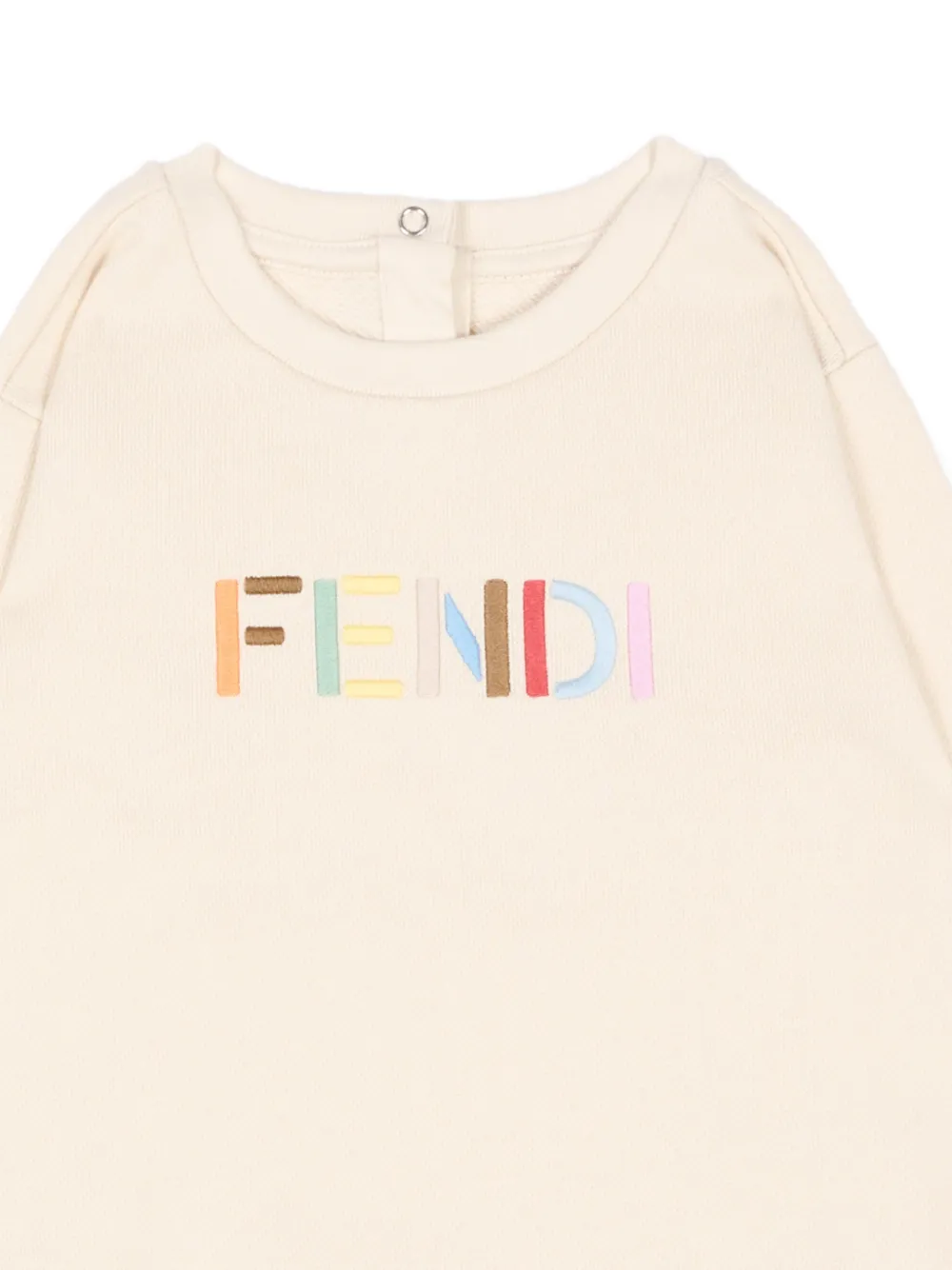 Fendi Kids Sweater met geborduurd logo Beige