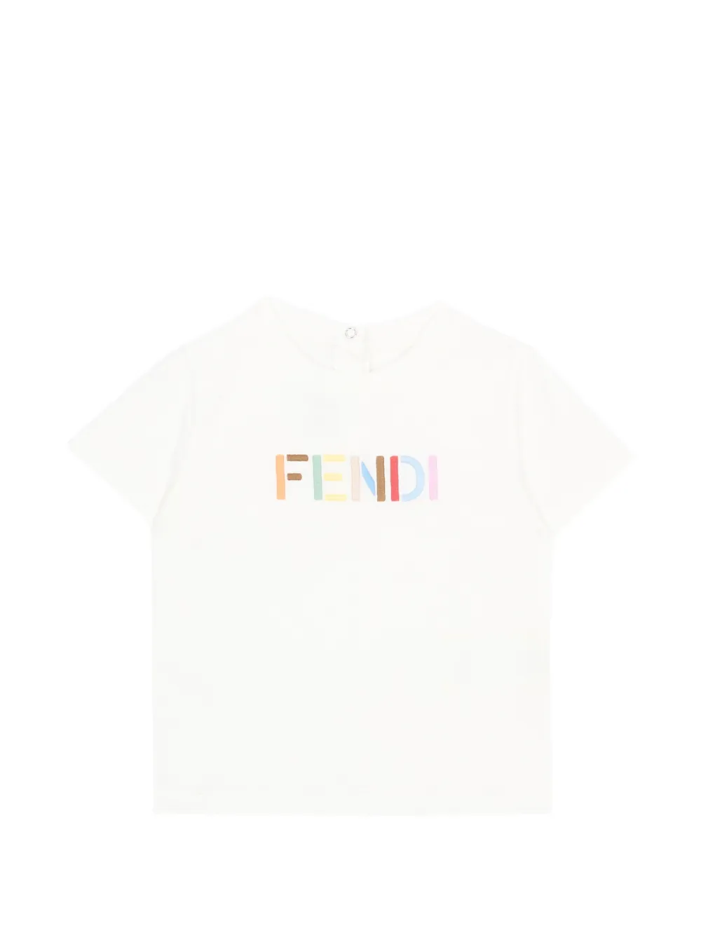 Fendi Kids logo-embroidered T-shirt - Bianco