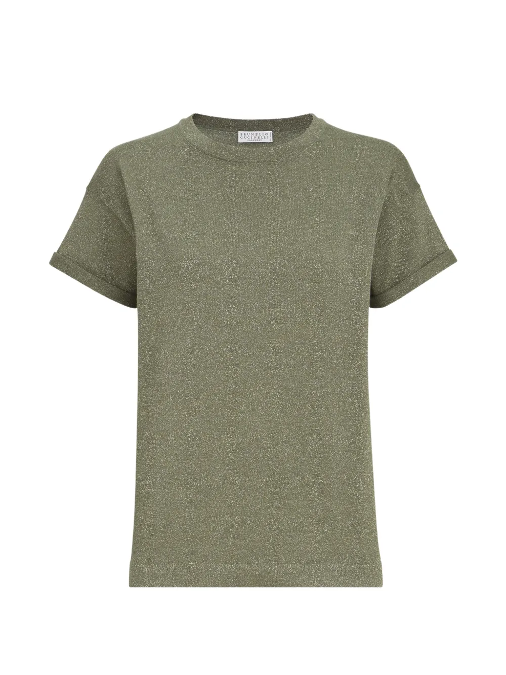 Brunello Cucinelli sparkling cashmere and silk lightweight knit T-shirt - Grün