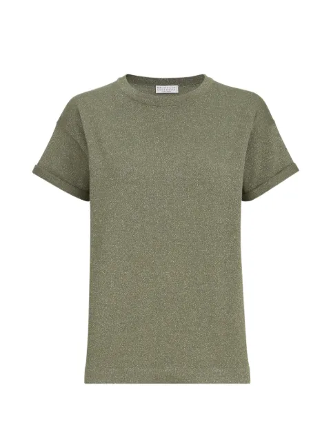 Brunello Cucinelli sparkling cashmere and silk lightweight knit T-shirt