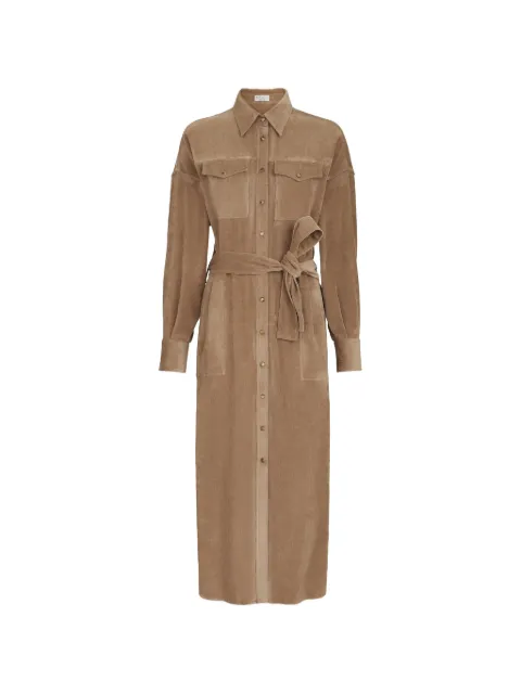 Brunello Cucinelli fluid corduroy shirt dress