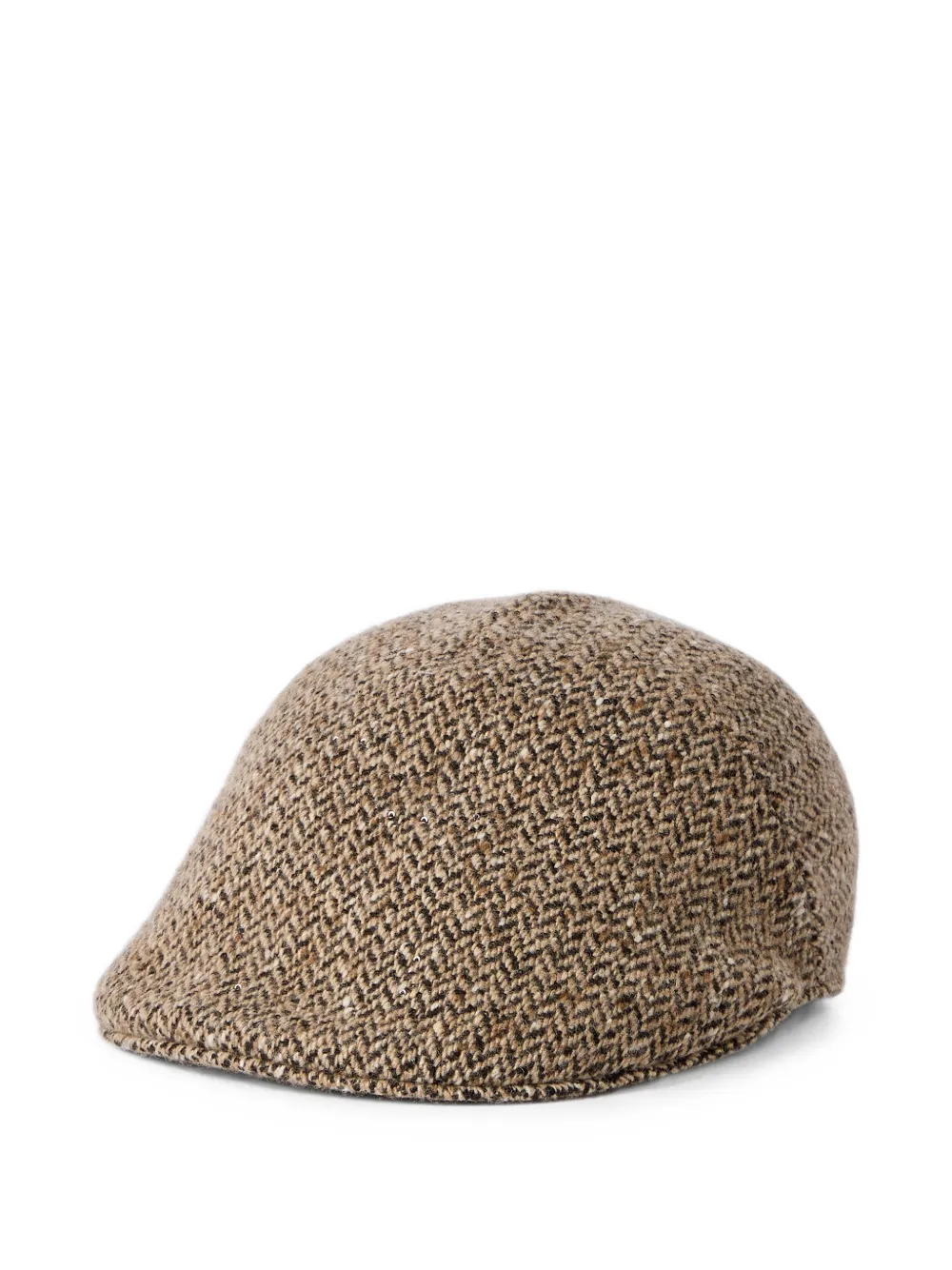 Brunello Cucinelli Dazzling & sparkling virgin wool Chevron flat hat - Marrone