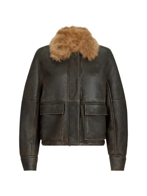 Brunello Cucinelli veste shearling aviator avec monili