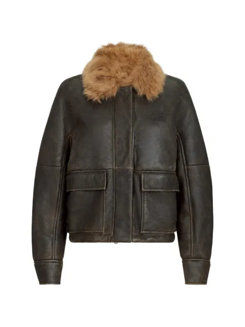 Brunello Cucinelli shearling aviator jacket with monili