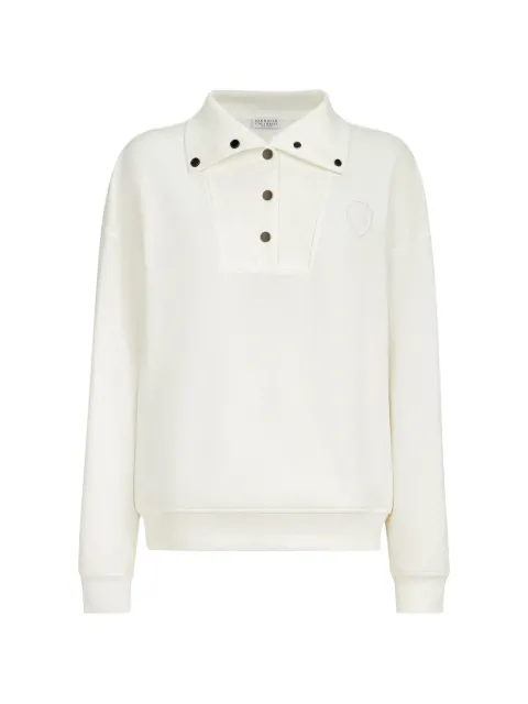 Brunello Cucinelli playera tipo polo con parche del logo