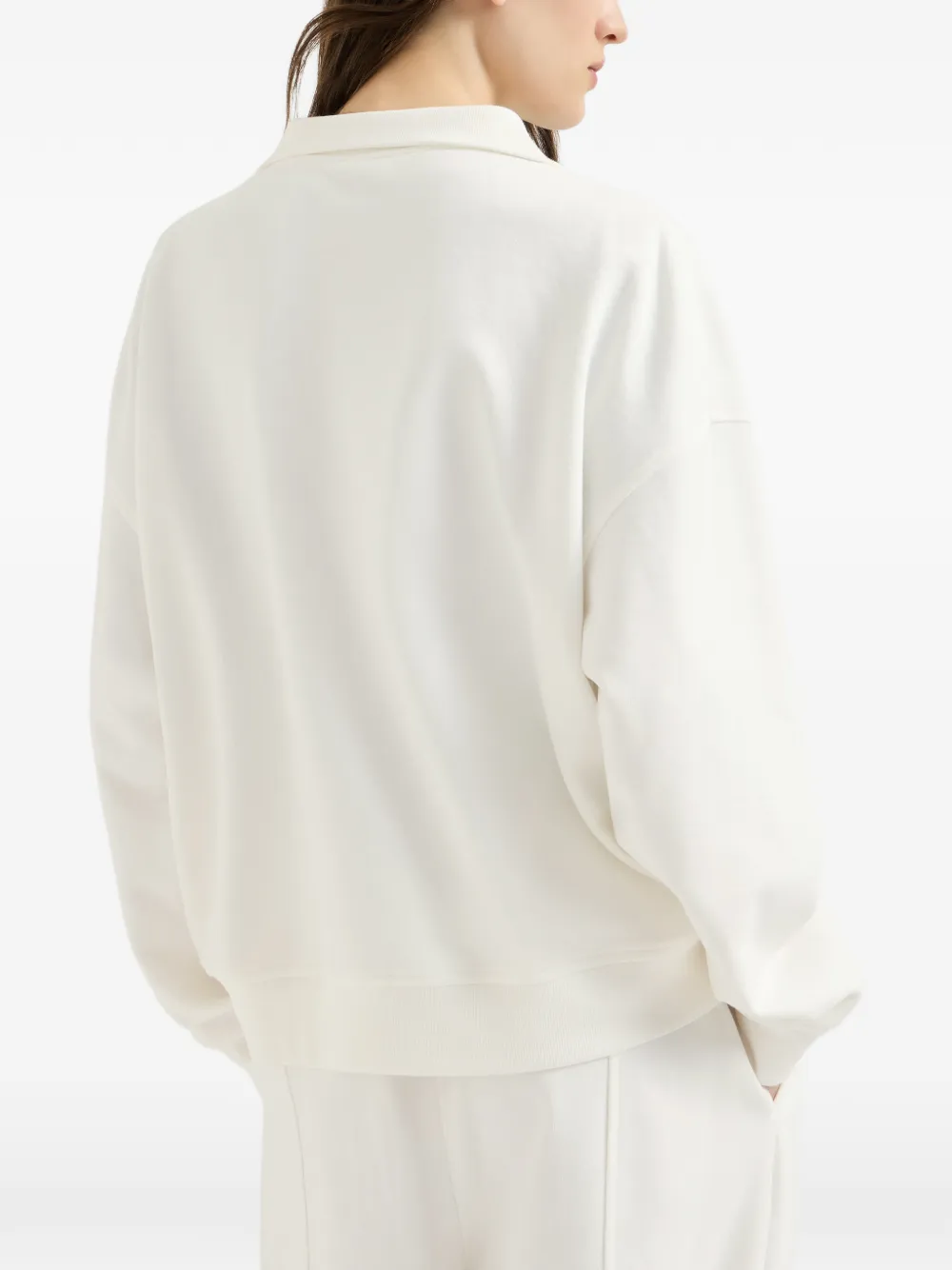 Brunello Cucinelli Poloshirt met logo-patch en knopen Wit