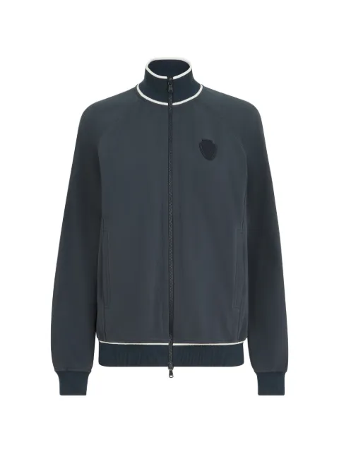 Brunello Cucinelli cotton smooth French-terry sweatshirt with zip and logo