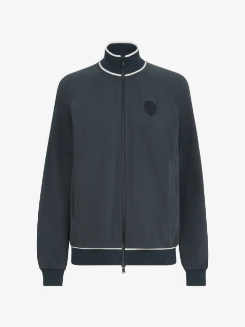 Brunello Cucinelli cotton smooth French-terry sweatshirt with zip and logo