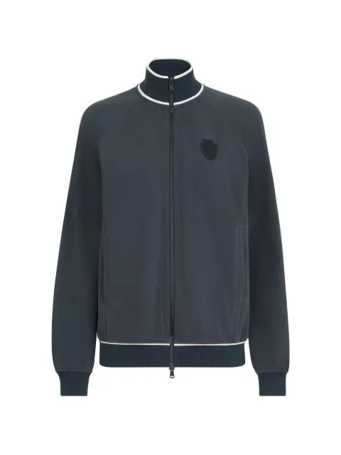 Brunello Cucinelli cotton smooth French-terry sweatshirt with zip and logo