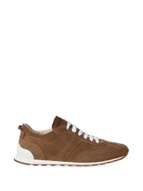 Brunello Cucinelli suede runners with shiny loops