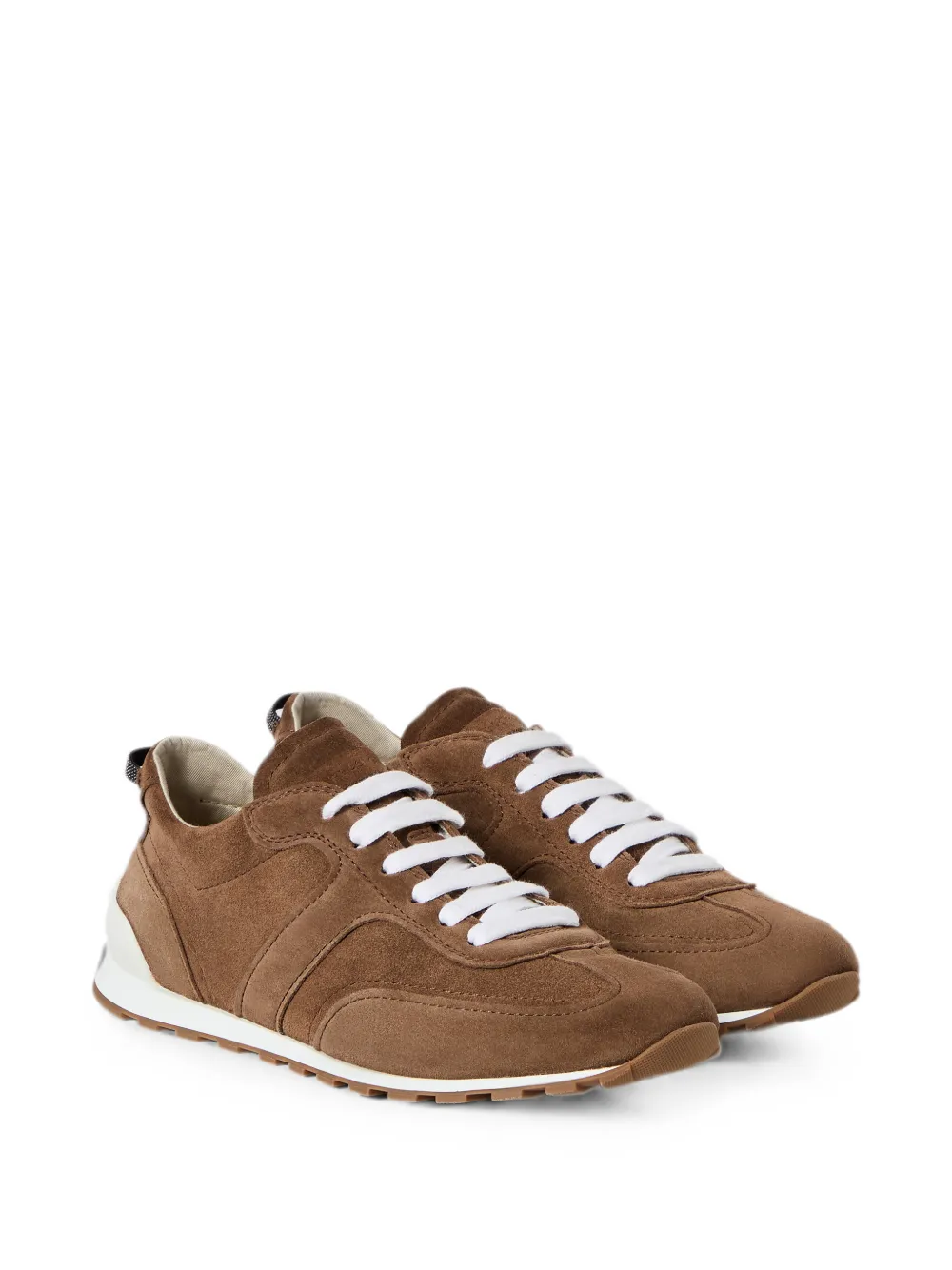 Brunello Cucinelli suede runners with shiny loops Bruin