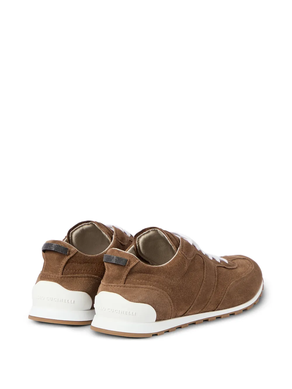 Brunello Cucinelli suede runners with shiny loops Bruin