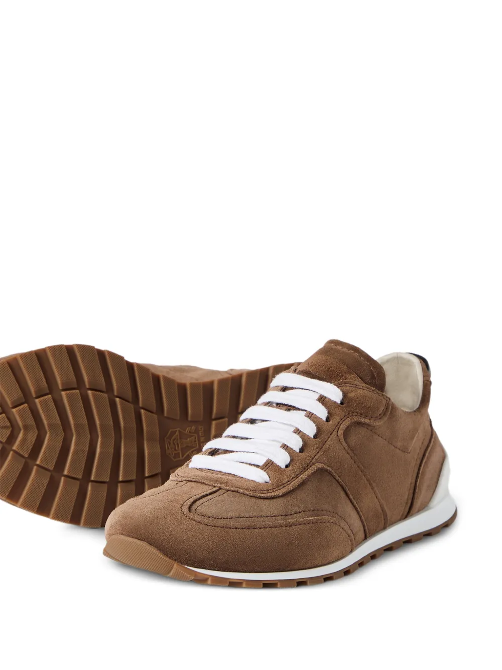 Brunello Cucinelli suede runners with shiny loops Bruin