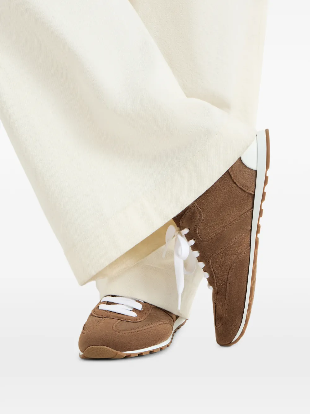 Brunello Cucinelli suede runners with shiny loops Bruin