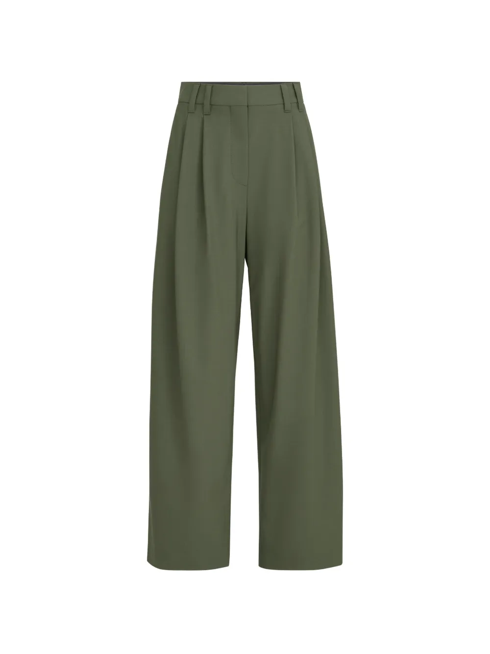 Brunello Cucinelli tropical luxury wool tailored trousers with Monili - Green