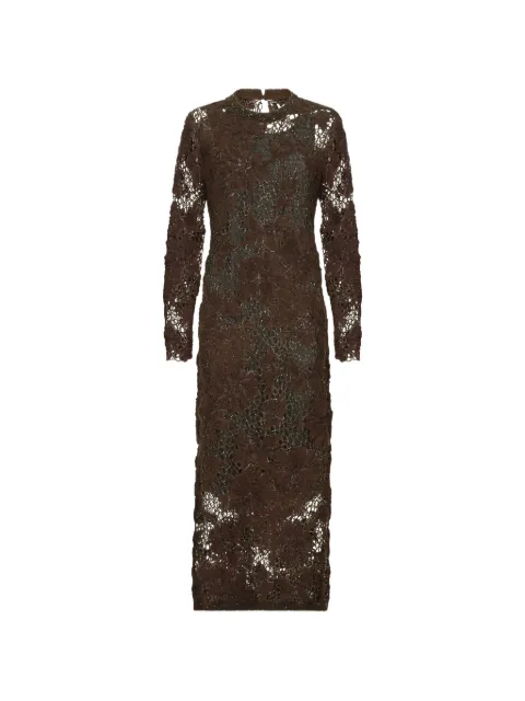 Brunello Cucinelli vestido de punto con bordado floral en mohair y lana