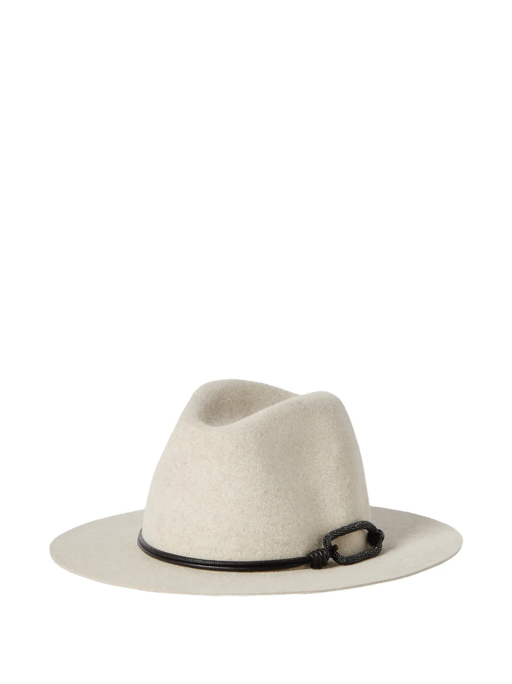 Brunello Cucinelli Fedora in feltro con fascia in pelle e motivo Monili - Toni neutri