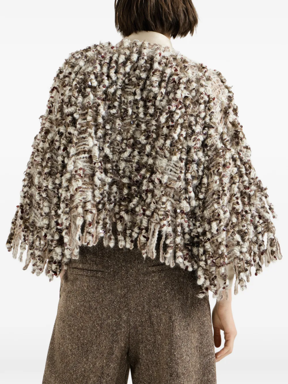 Brunello Cucinelli Dazzling vest van mohair en wol met borduurwerk Beige
