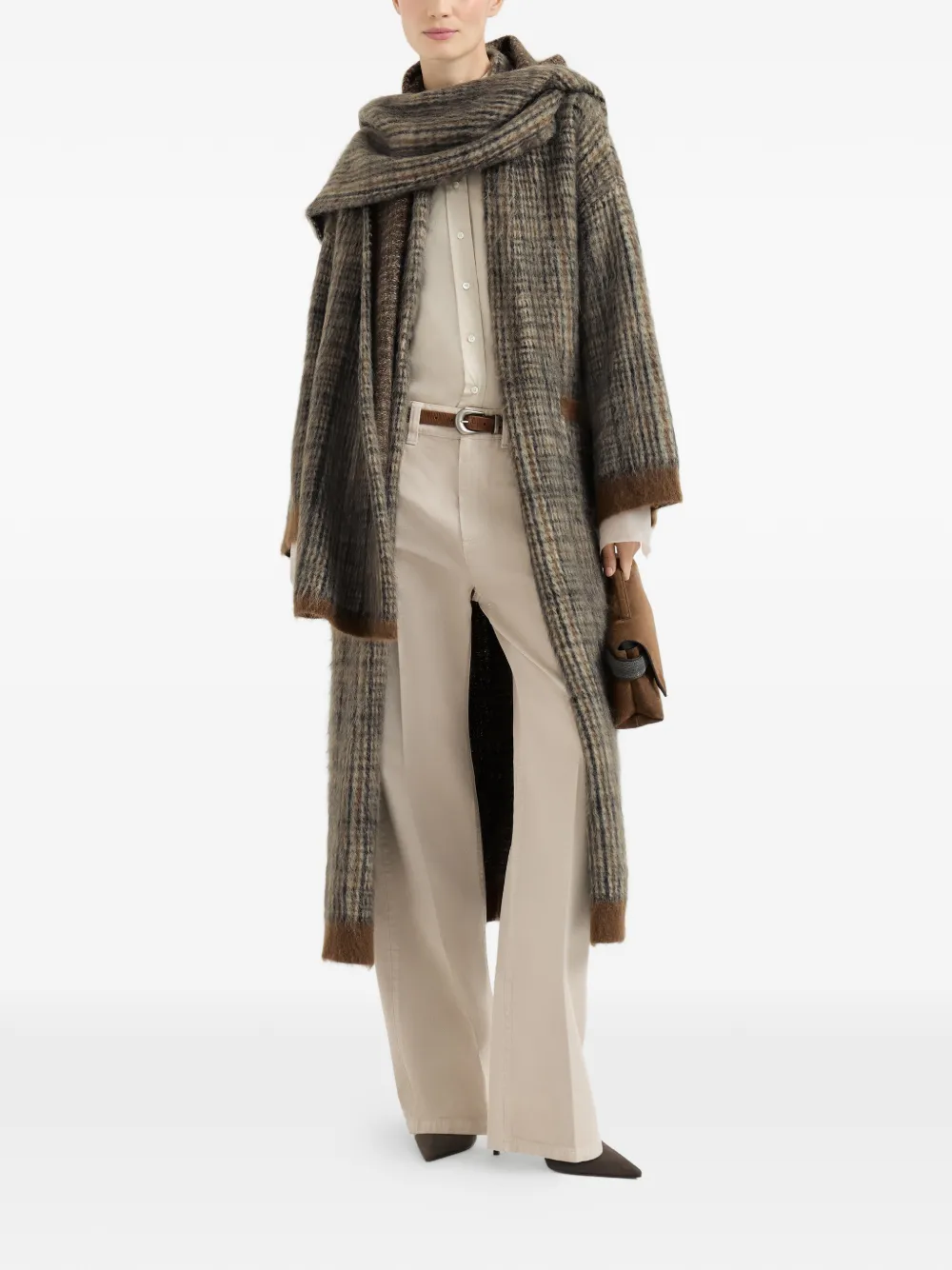 Brunello Cucinelli Losvallende denim broek met geverfd-effect Beige