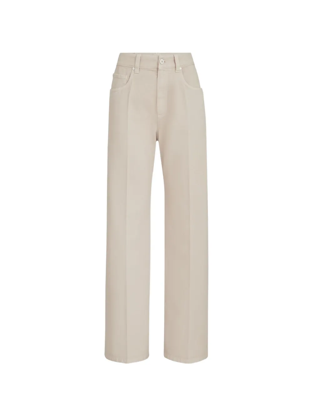 Brunello Cucinelli Losvallende denim broek met geverfd-effect Beige