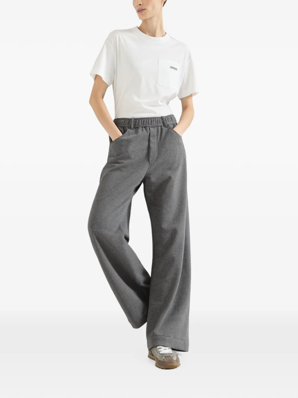 Brunello Cucinelli Katoenen badstof broek Grijs