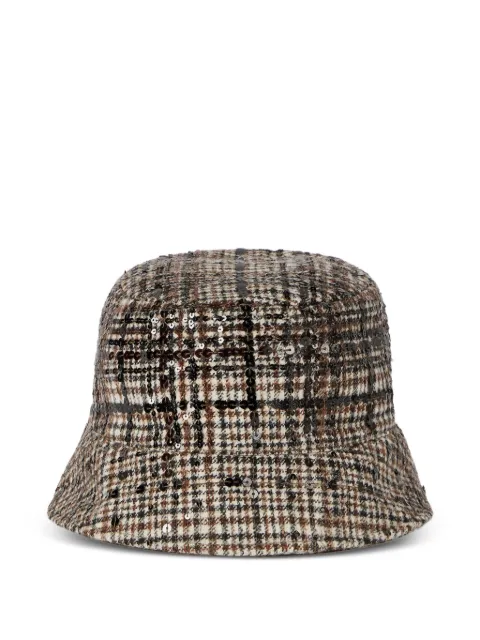Brunello Cucinelli gorro de pescador a cuadros resistente al agua