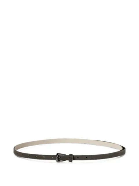 Brunello Cucinelli suede belt with shiny loop