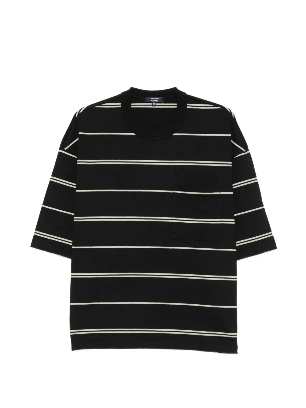 Comme des Garçons Homme striped patch-pocket T-shirt - Nero
