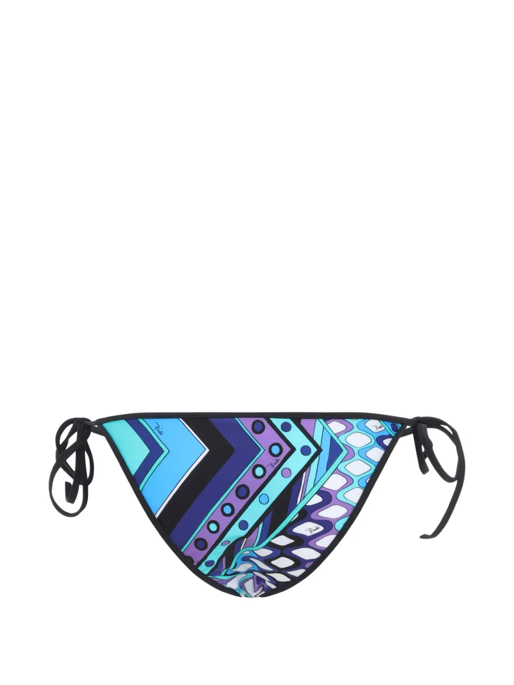 PUCCI Bikinislip met geometrische print en gestrikte zijkant Blauw