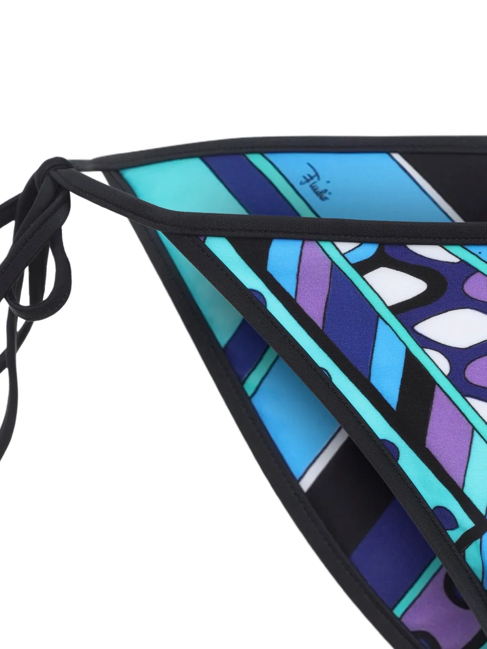 PUCCI Bikinislip met geometrische print en gestrikte zijkant Blauw