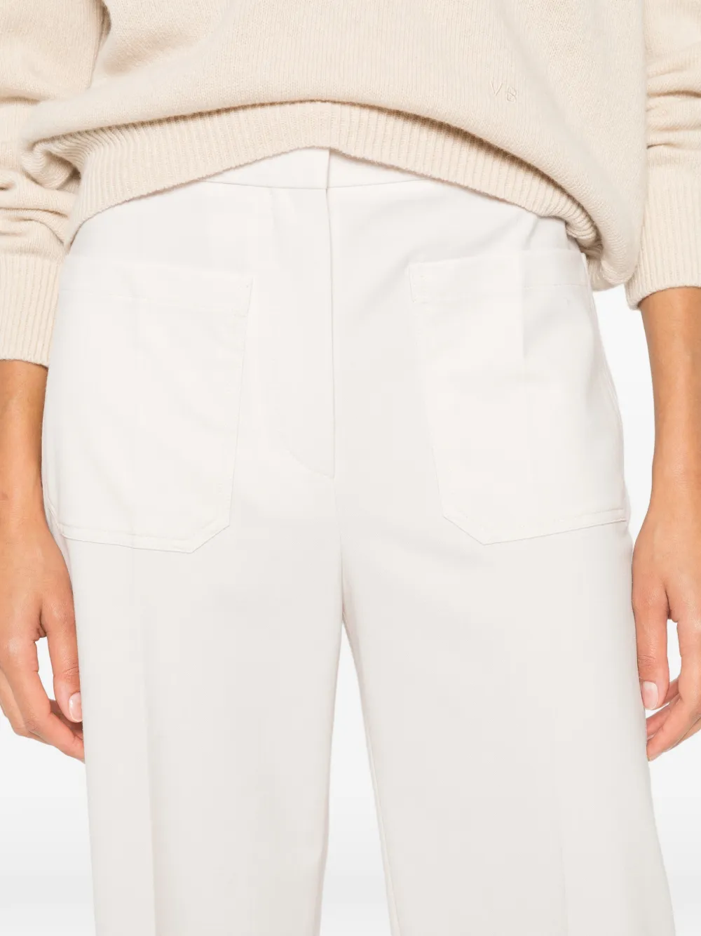 Victoria Beckham Alina broek met wijde pijpen Beige