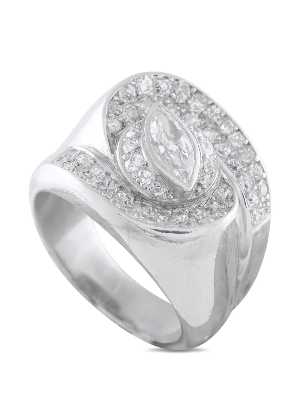 LB Exclusive diamond curved ring - Argento